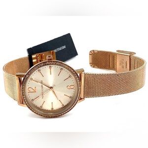 Vince Camuto+Tag RGT SSteel Mesh Rhienstone Quartz Watch Runs New Battery